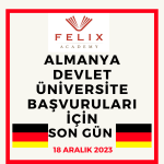 Almanya Devlet Üniversiteleri için son başvuru tarihleri