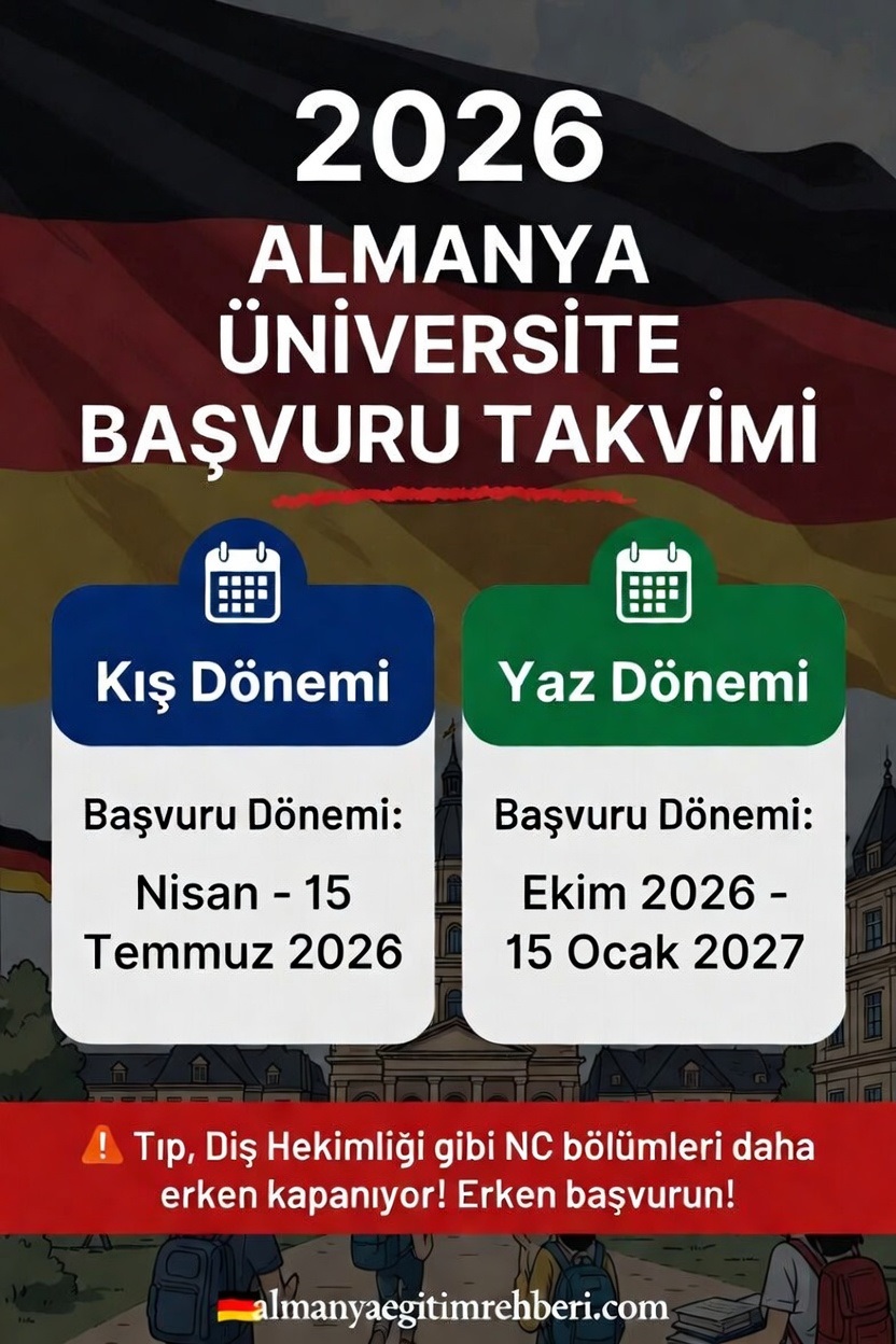 Almanya Üniversite Başvuru Takvimi 2026